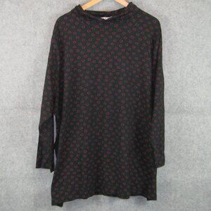 Ulla Popken Turtleneck Top Black Heart Print 20/22 NEW